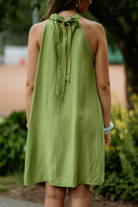 Wieke halter dress lime - Bij Keesje - Bij Keesje - jurk