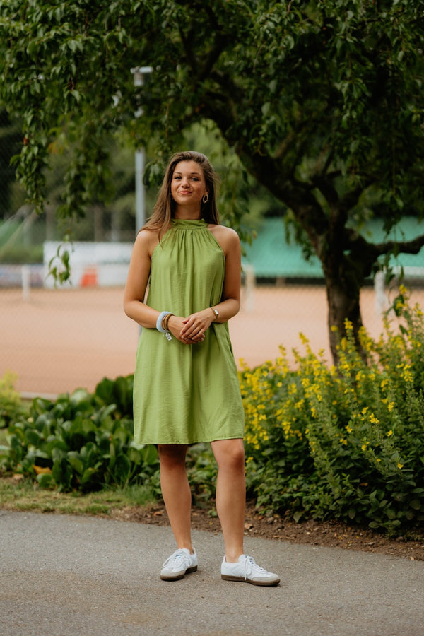Wieke halter dress lime - Bij Keesje - Bij Keesje - jurk