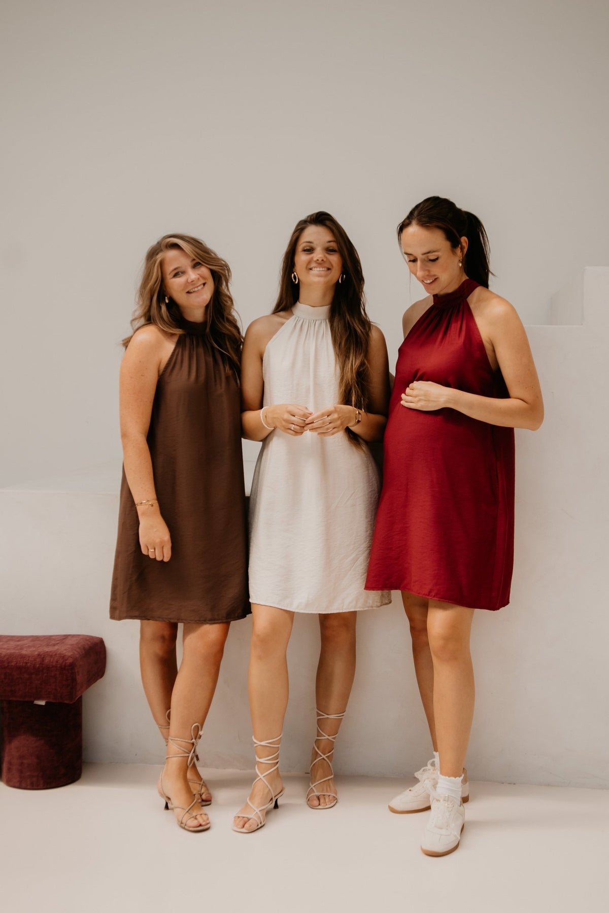 Wieke halter dress sand - Bij Keesje - Bij Keesje - jurk
