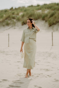 Wiepke blouse met opdruk groen - Bij Keesje - Bij Keesje - jurk
