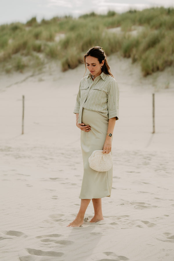 Wiepke blouse met opdruk groen - Bij Keesje - Bij Keesje - jurk