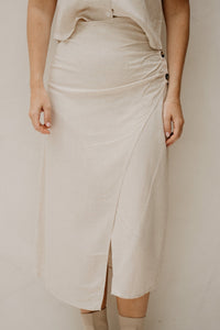 Wijntje Skirt Linnen Beige - Bij Keesje - Bij Keesje - Rok