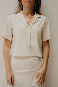 Wijntje Top Linnen Beige - Bij Keesje - Bij Keesje - Top