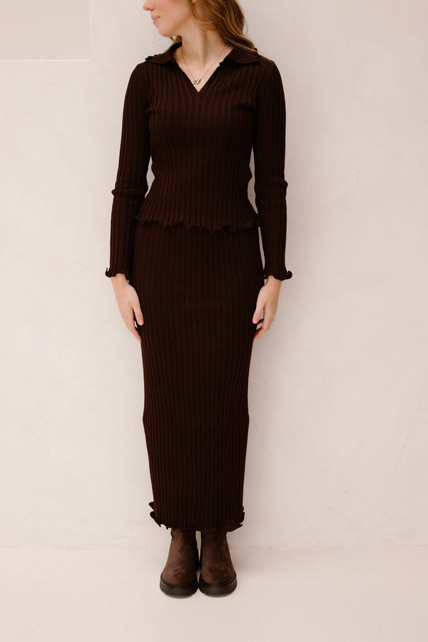 Wila brown set two piece - Bij Keesje - Bij Keesje