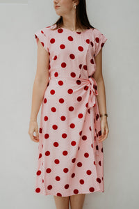 Wilina Dots Dress Long Pink/Red - Bij Keesje - Bij Keesje - Jurk