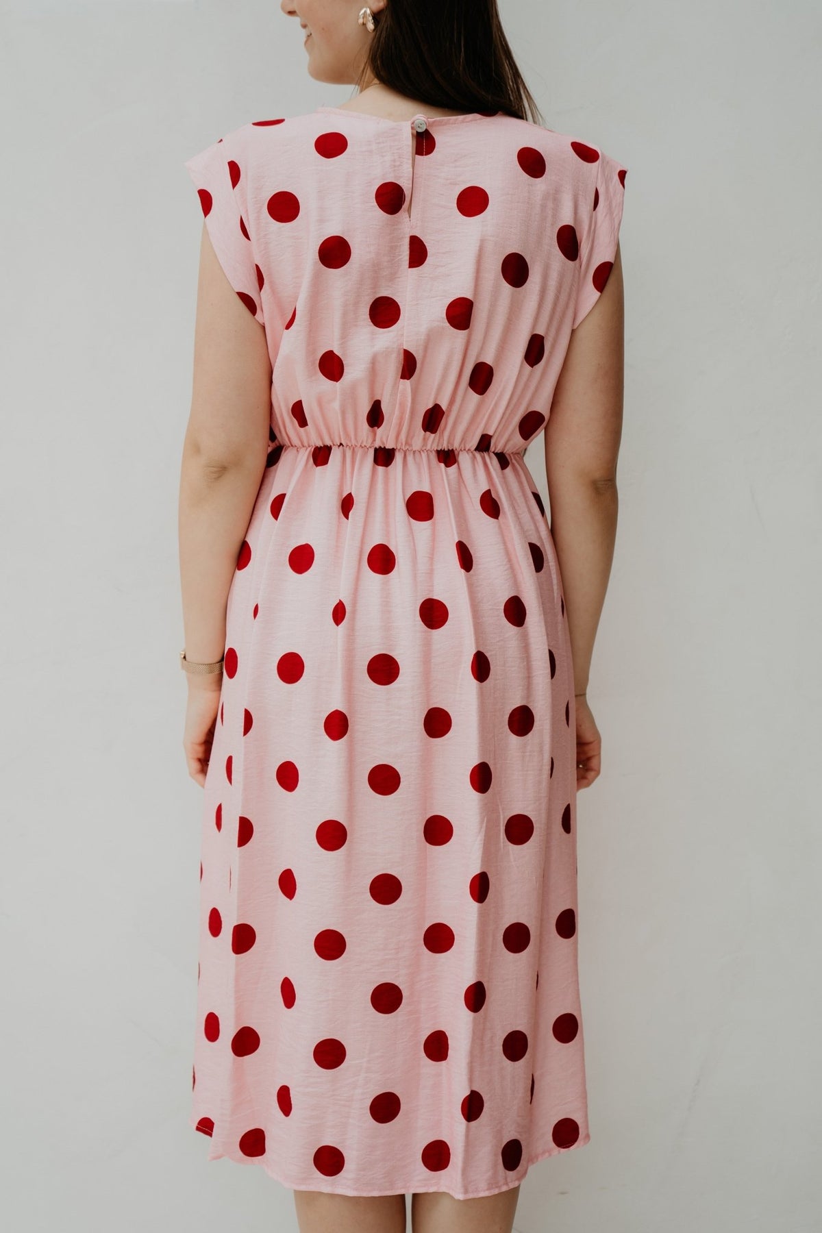 Wilina Dots Dress Long Pink/Red - Bij Keesje - Bij Keesje - Jurk
