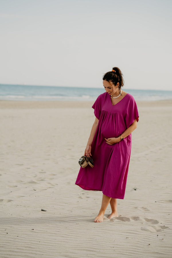 Willeke jurk magenta - Bij Keesje - Bij Keesje - jurk