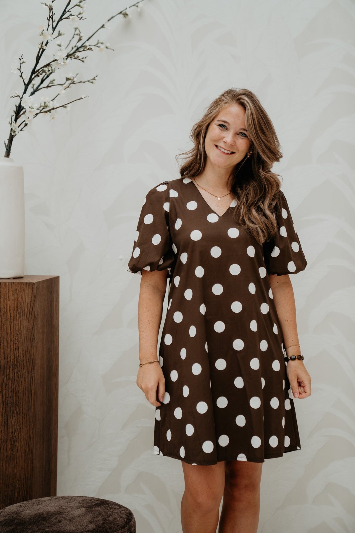 Willisa Dots Dress Brown/Beige - Bij Keesje - Neo Noir - Jurk