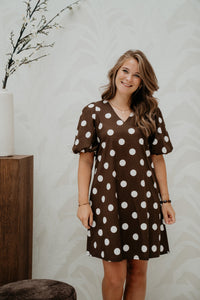 Willisa Dots Dress Brown/Beige - Bij Keesje - Neo Noir - Jurk