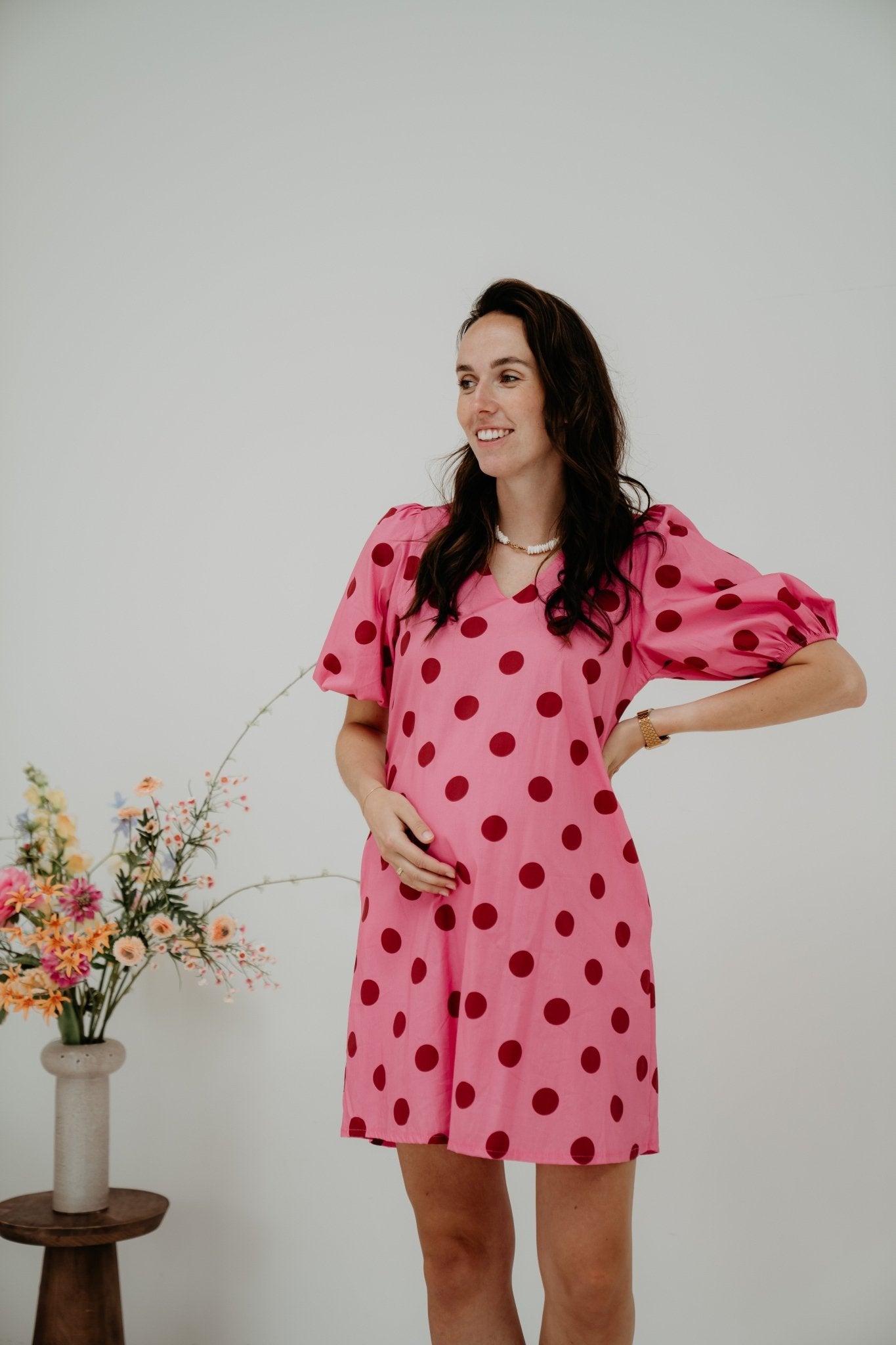 Willisa Dots Dress Fuchia/Red - Bij Keesje - Neo Noir - Jurk
