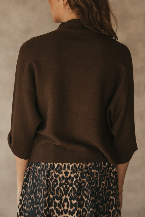 Wivine sweater dark brown - Bij Keesje