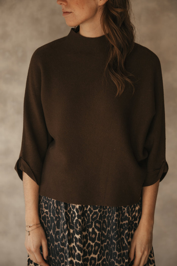 Wivine sweater dark brown - Bij Keesje