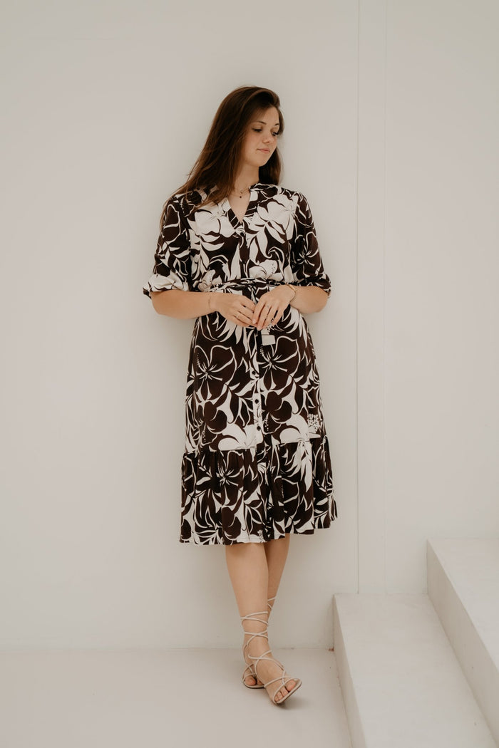 Woven dress tropical hibiscus - Bij Keesje - Bij Keesje - jurk