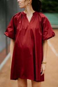 Xandra blouse dress bordeaux - Bij Keesje - Bij Keesje - jurk