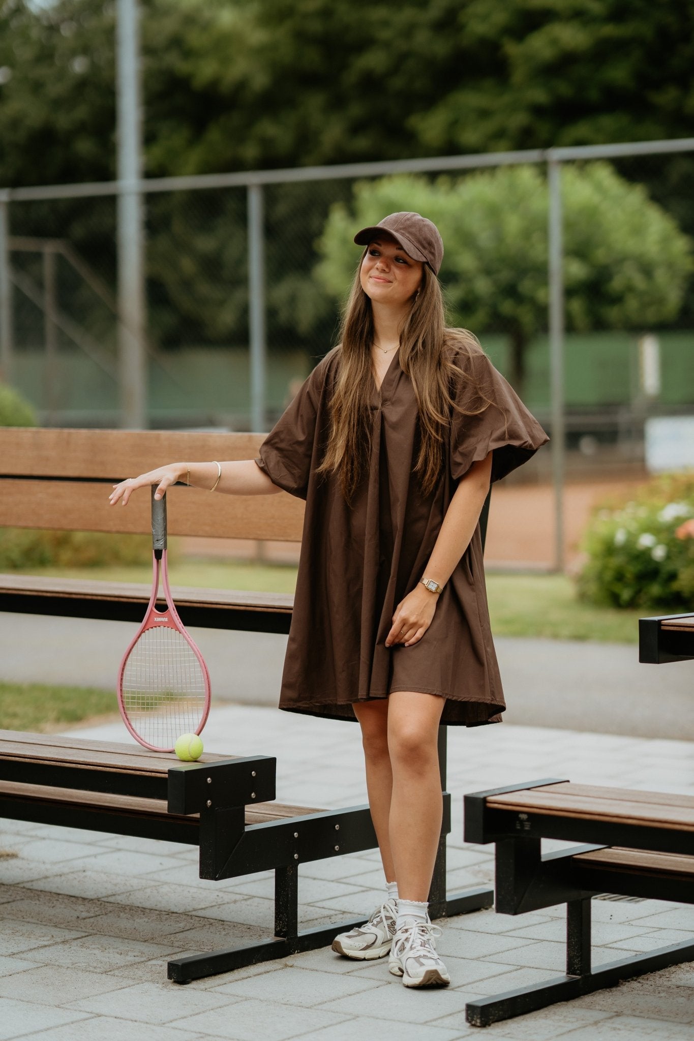 Xandra blouse dress brown - Bij Keesje - Bij Keesje - jurk