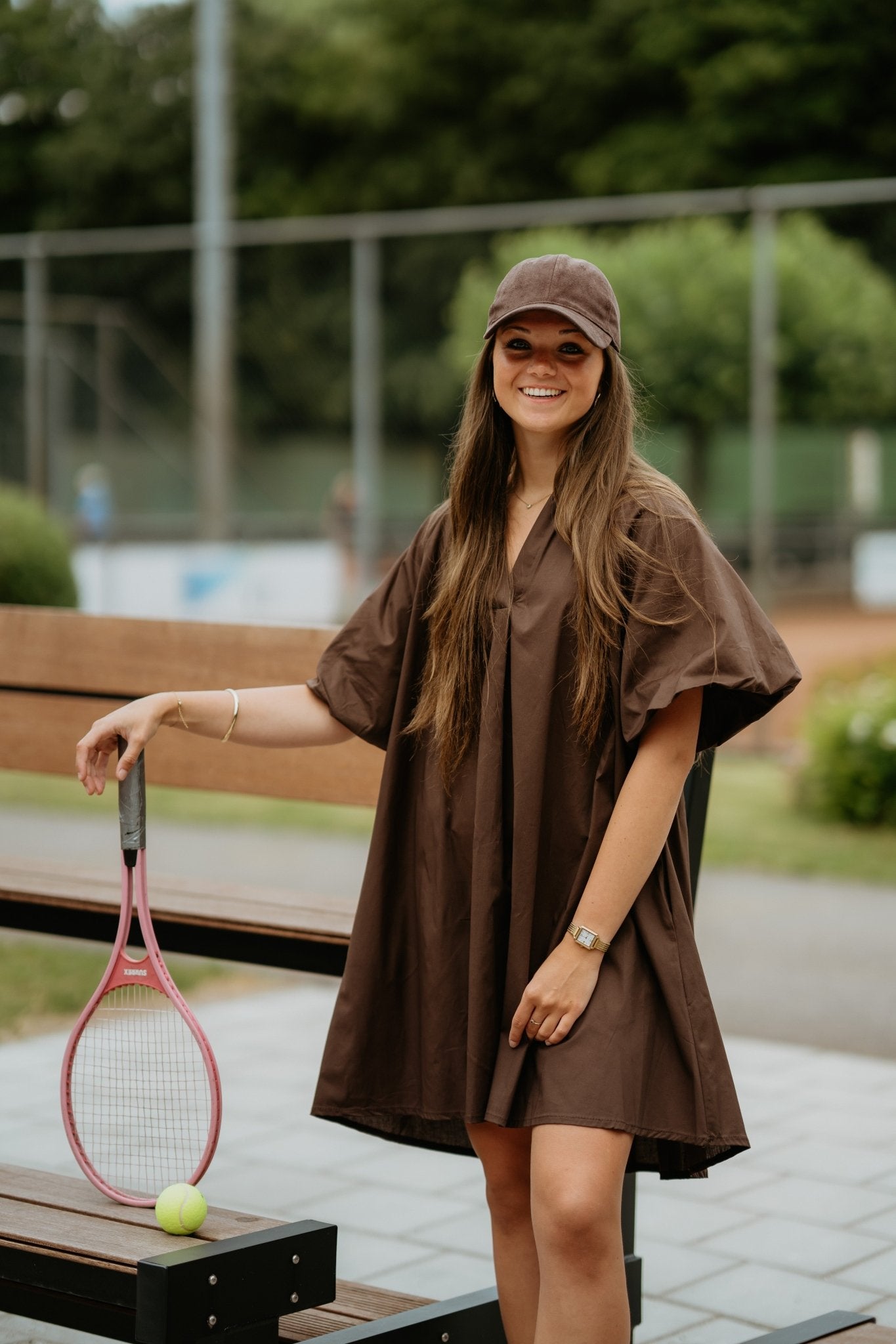 Xandra blouse dress brown - Bij Keesje - Bij Keesje - jurk