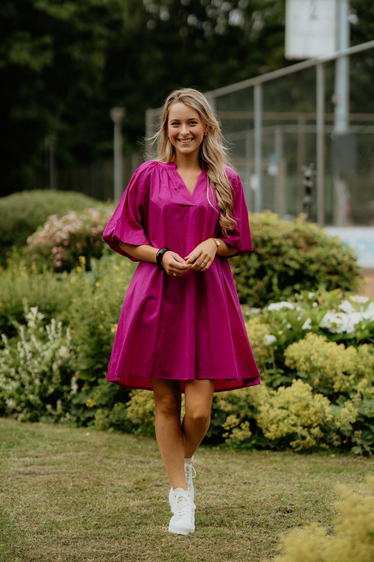 Xandra blouse dress magenta - Bij Keesje - Bij Keesje - jurk