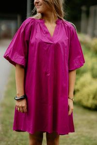 Xandra blouse dress magenta - Bij Keesje - Bij Keesje - jurk