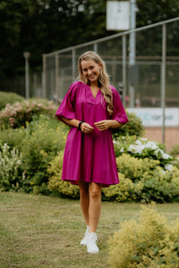 Xandra blouse dress magenta - Bij Keesje - Bij Keesje - jurk