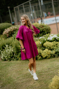 Xandra blouse dress magenta - Bij Keesje - Bij Keesje - jurk