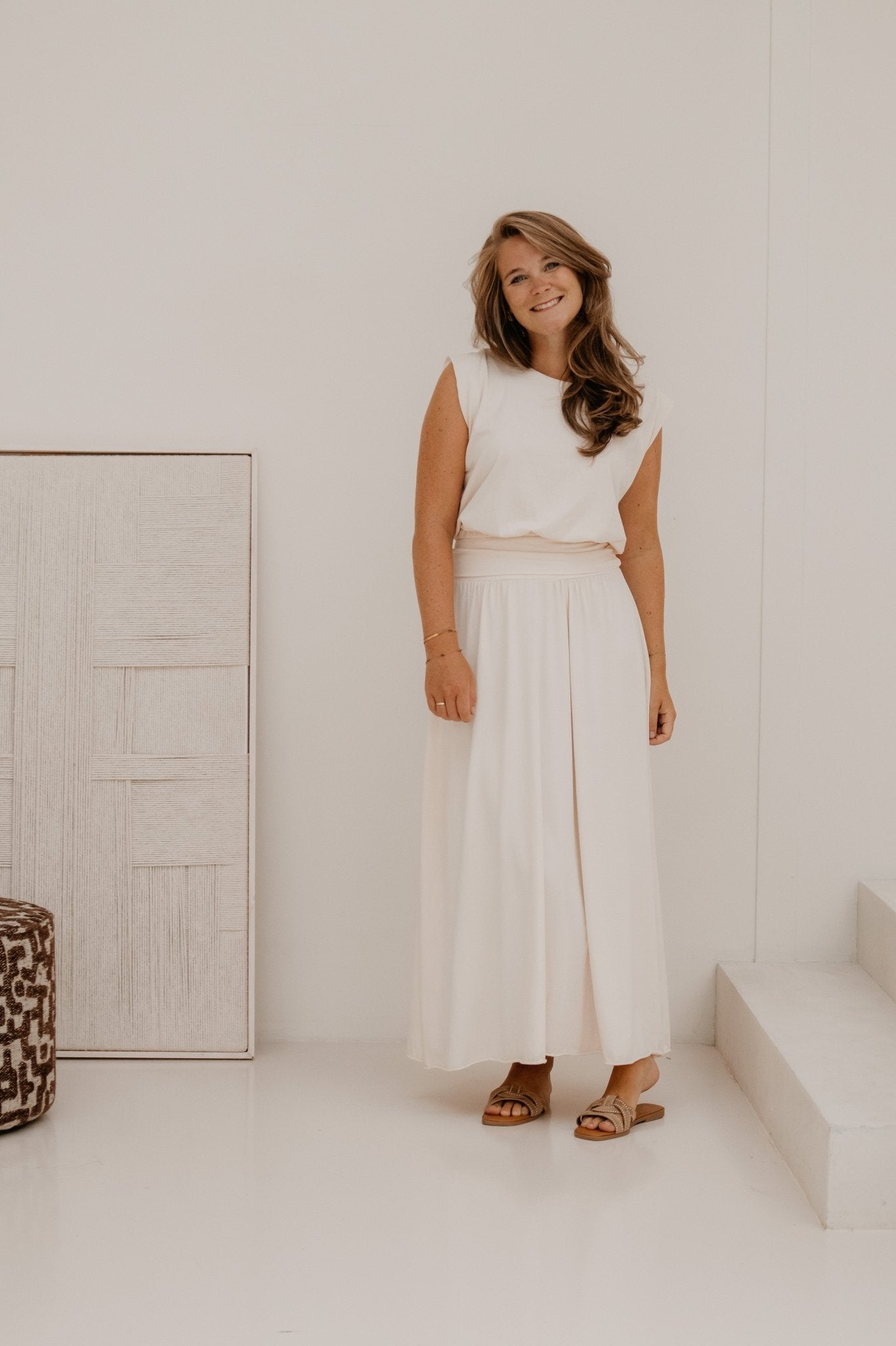 Xanne tweedelig set beige - Bij Keesje - Bij Keesje - set
