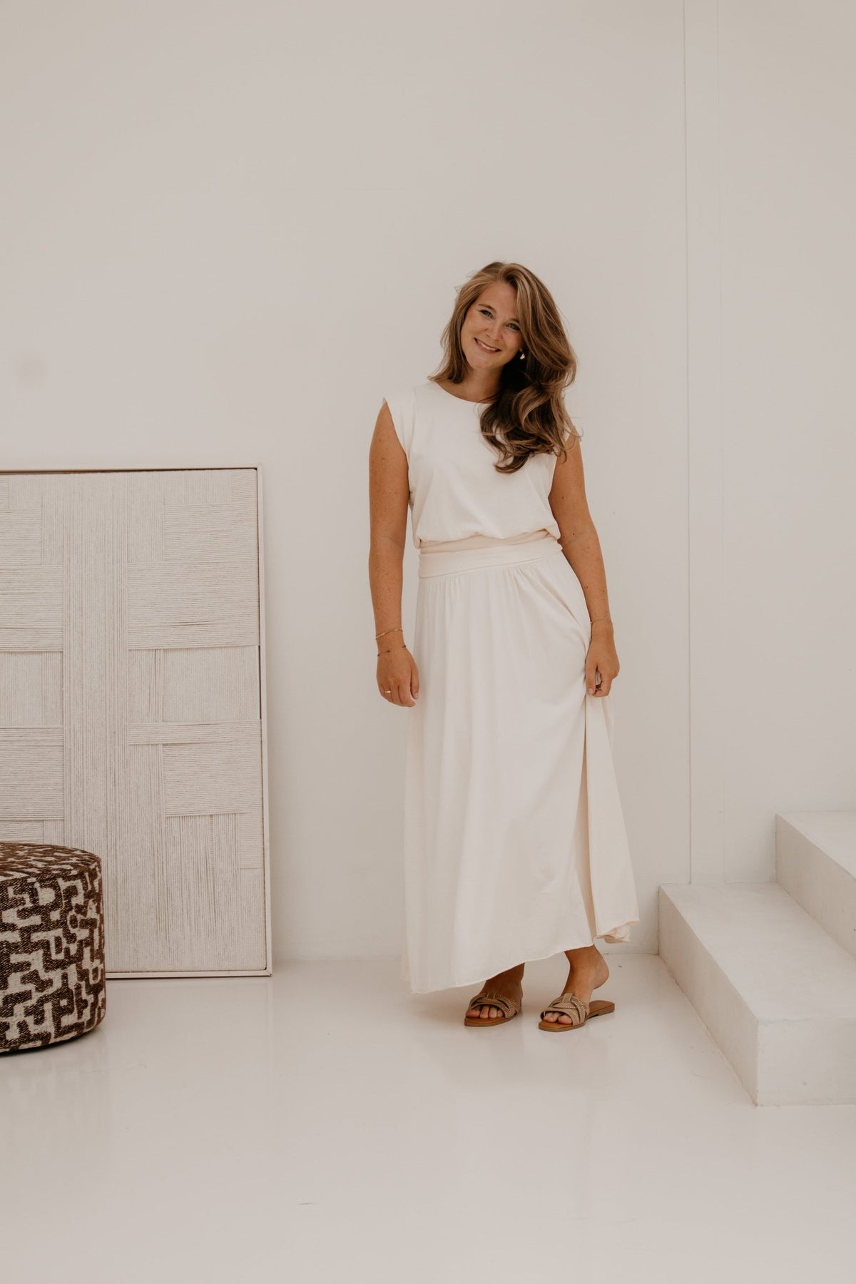 Xanne tweedelig set beige - Bij Keesje - Bij Keesje - set