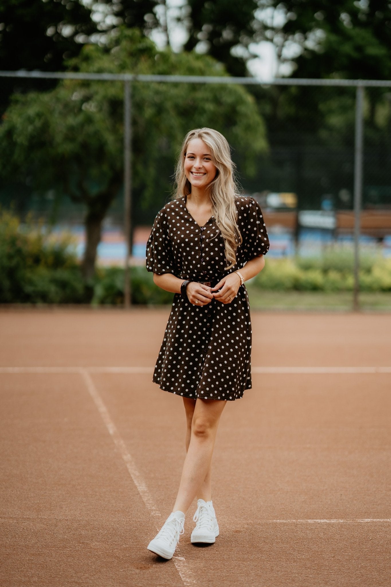 Xanthe dress dots brown - Bij Keesje - Bij Keesje - jurk