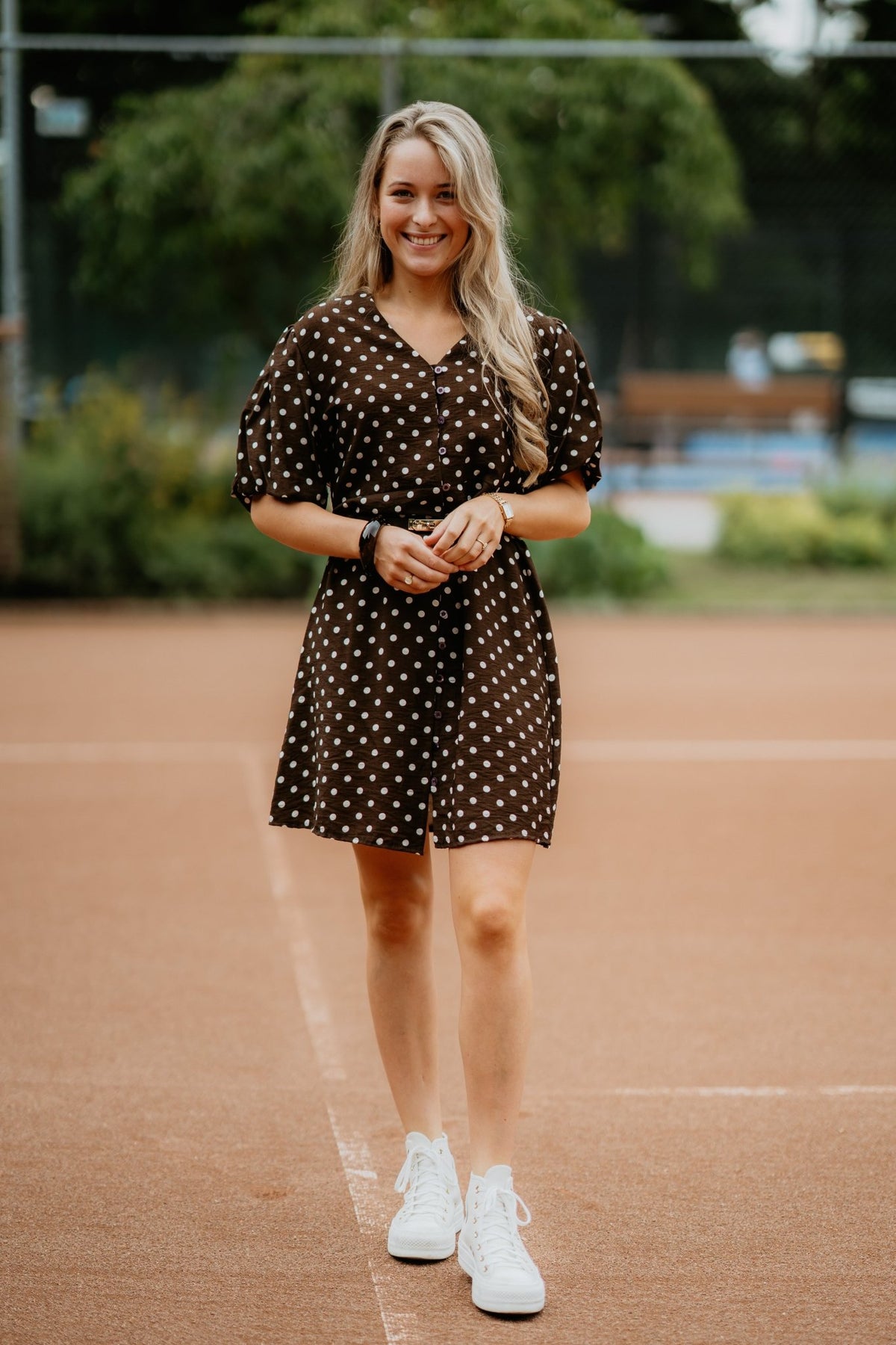 Xanthe dress dots brown - Bij Keesje - Bij Keesje - jurk