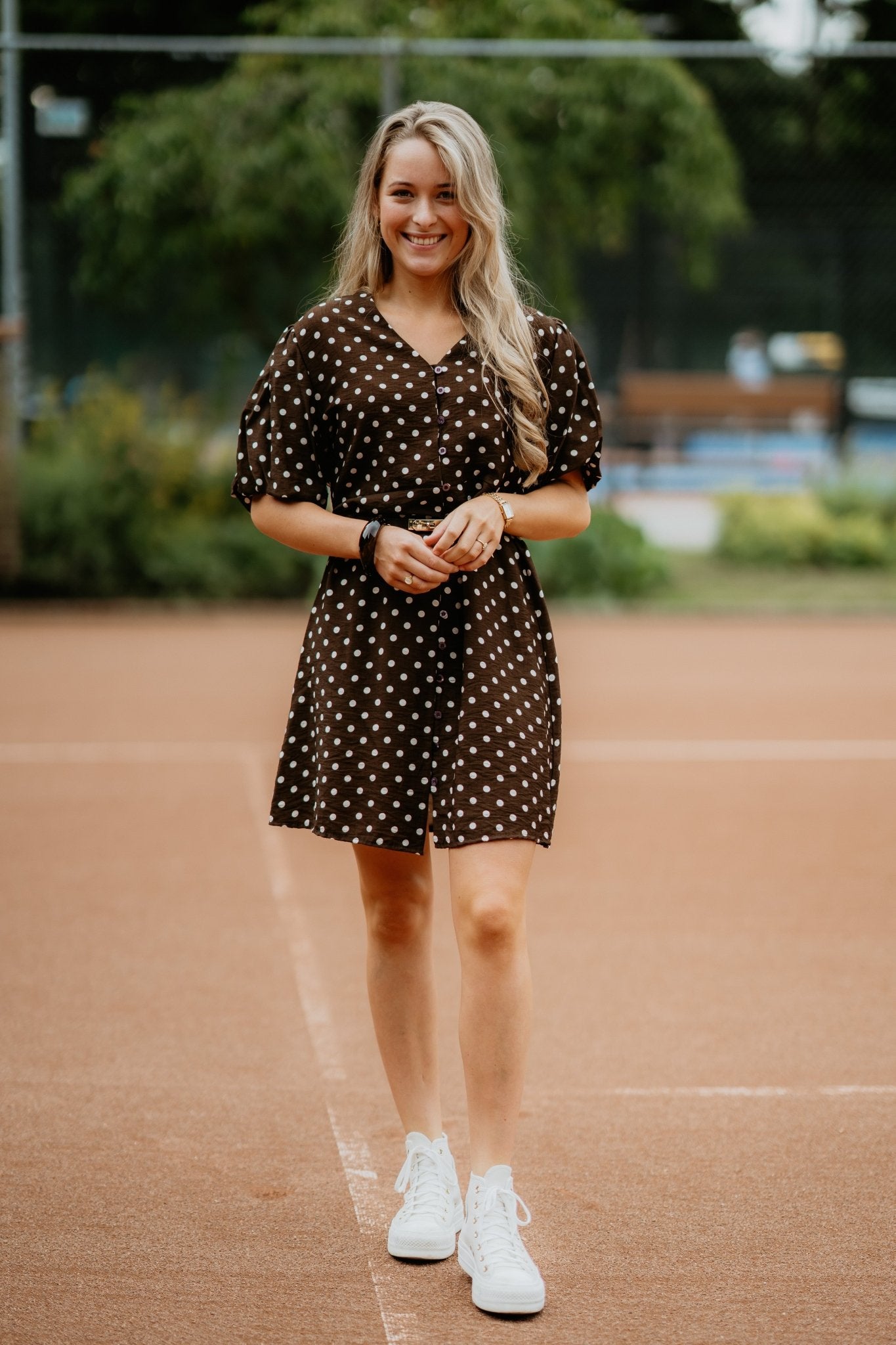 Xanthe dress dots brown - Bij Keesje - Bij Keesje - jurk