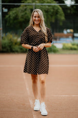 Xanthe dress dots brown