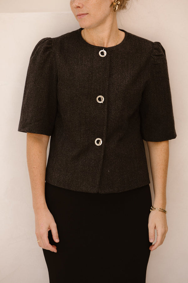 Xanthe herringbone blazer - Bij Keesje - Neo Noir