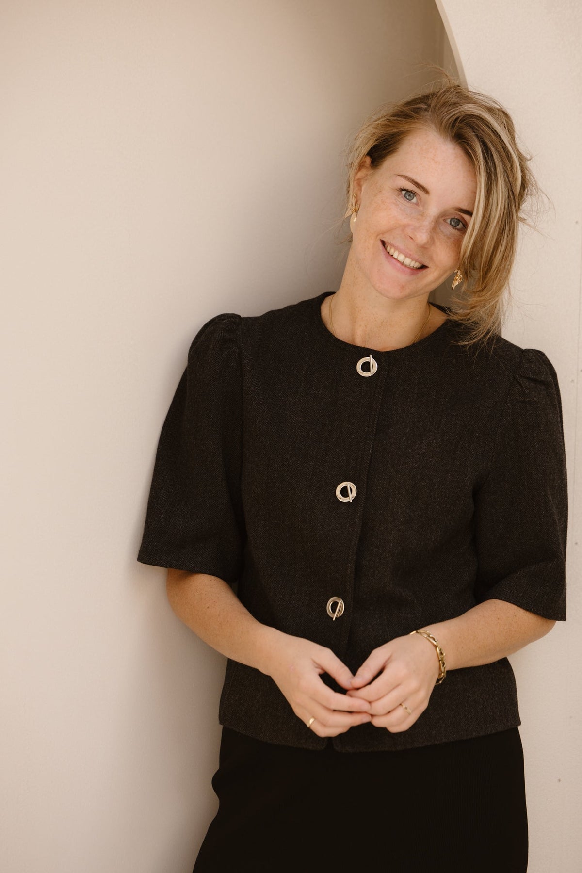 Xanthe herringbone blazer - Bij Keesje - Neo Noir