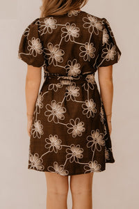 Xara Dress Flower Brown - Bij Keesje - Bij Keesje - Jurk