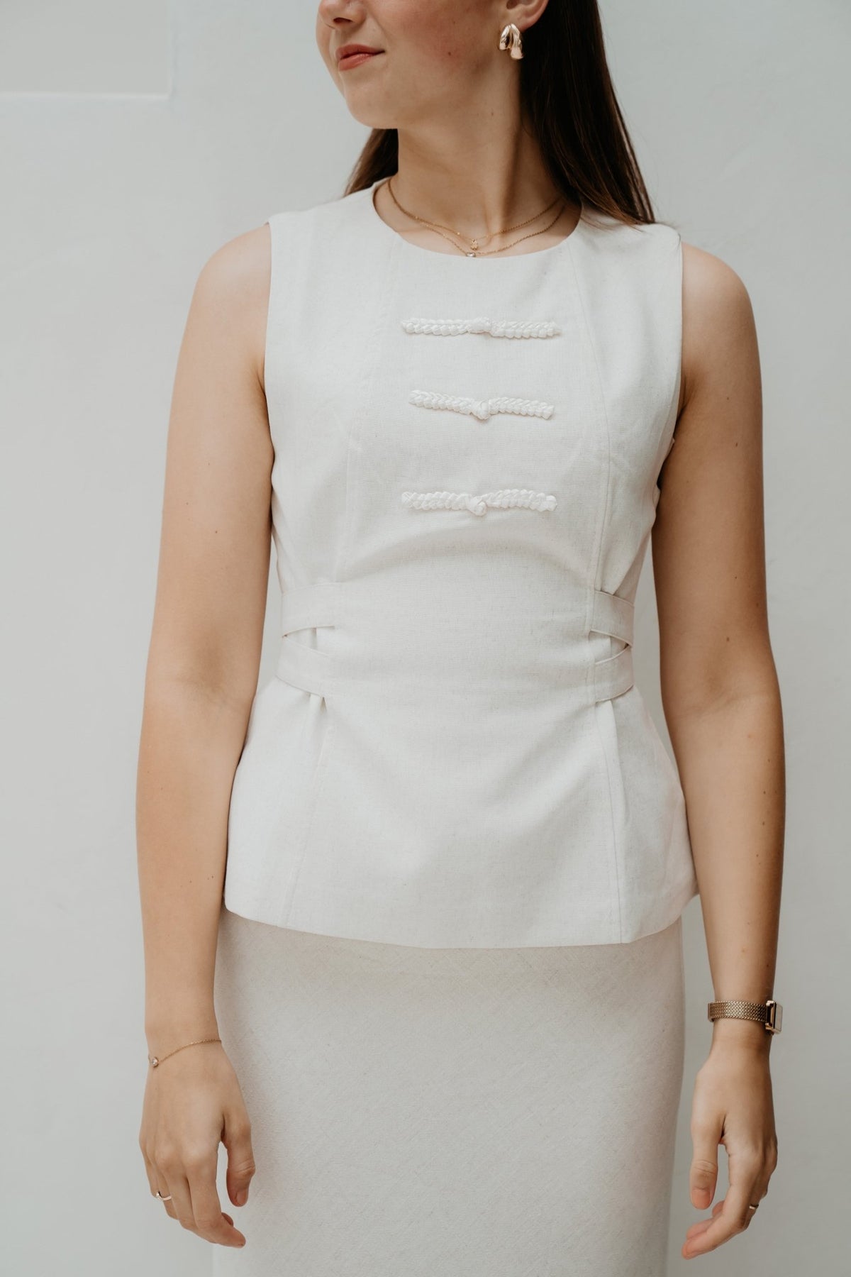 Yada gilet beige - Bij Keesje - Bij Keesje - Gilet
