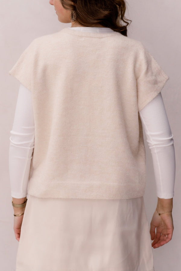 Yade gilet beige - Bij Keesje - Bij Keesje