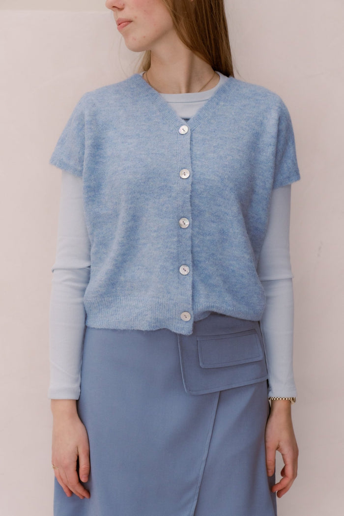 Yade gilet blauw - Bij Keesje - Bij Keesje