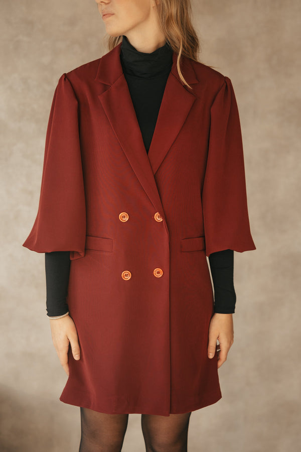 Yaël blazer dress bordeaux - Bij Keesje