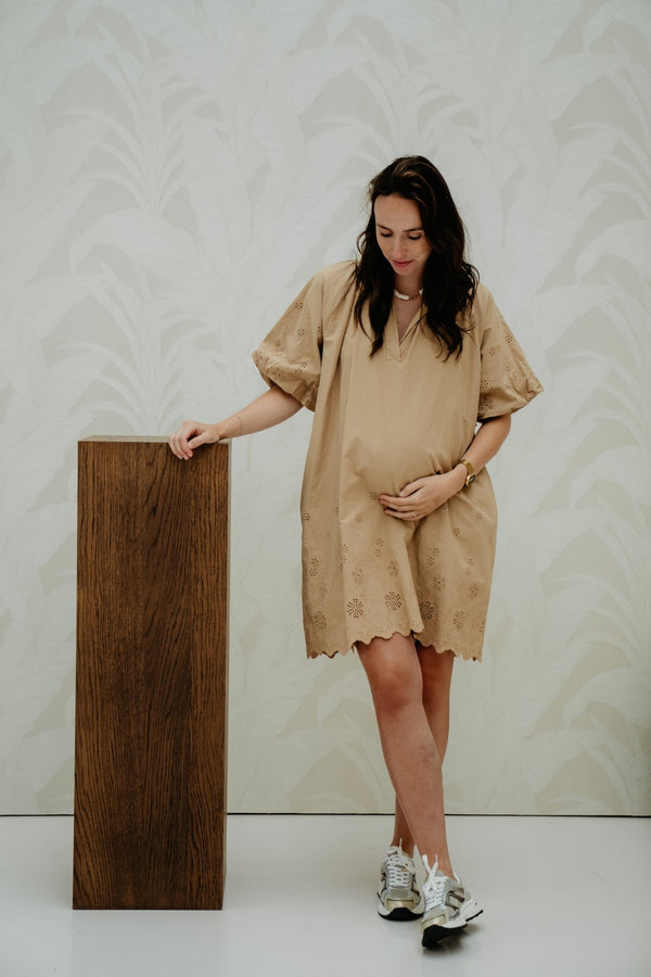 Yaelle blouse jurk camel - Bij Keesje - Bij Keesje - Jurk