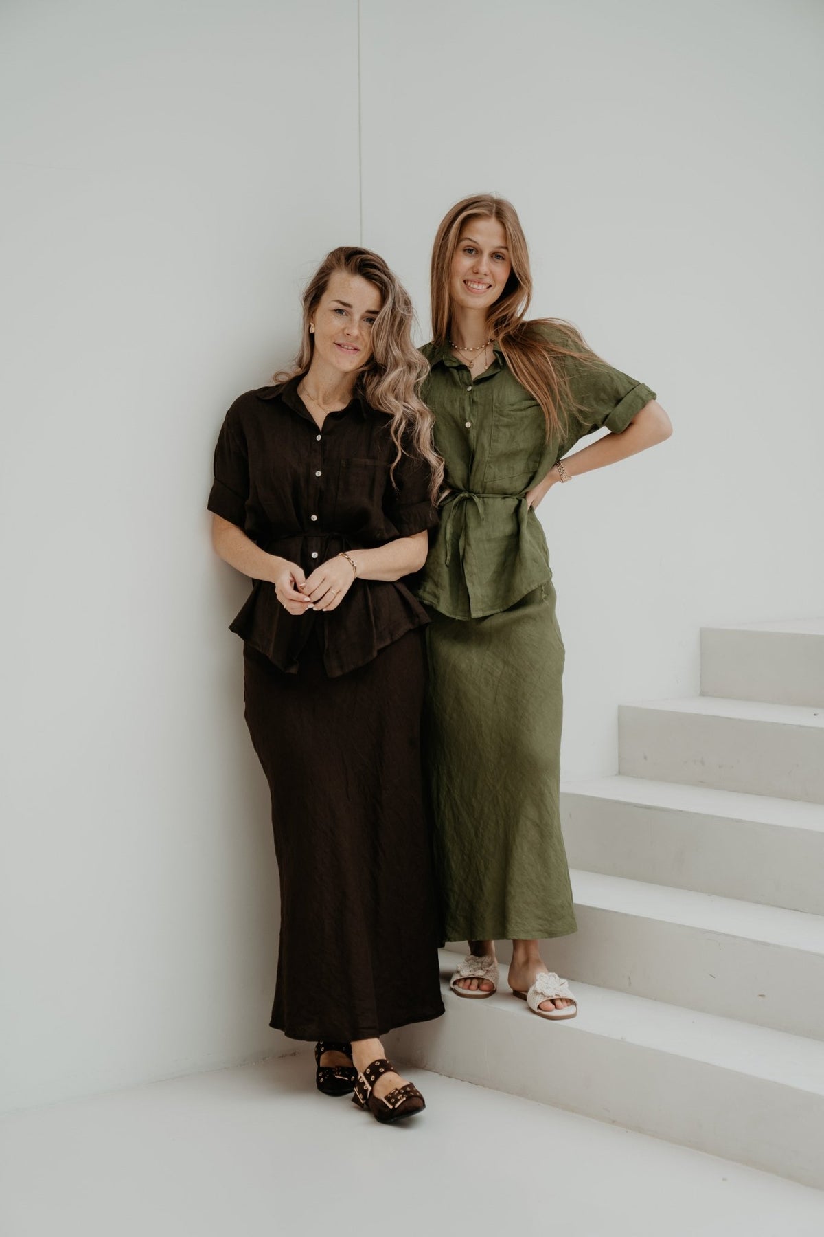 Yalena skirt linnen brown - Bij Keesje - Bij Keesje - Rok