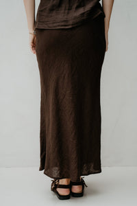 Yalena skirt linnen brown - Bij Keesje - Bij Keesje - Rok