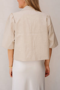 Yara Blazer Sand Linen - Bij Keesje - Elvira - blazer