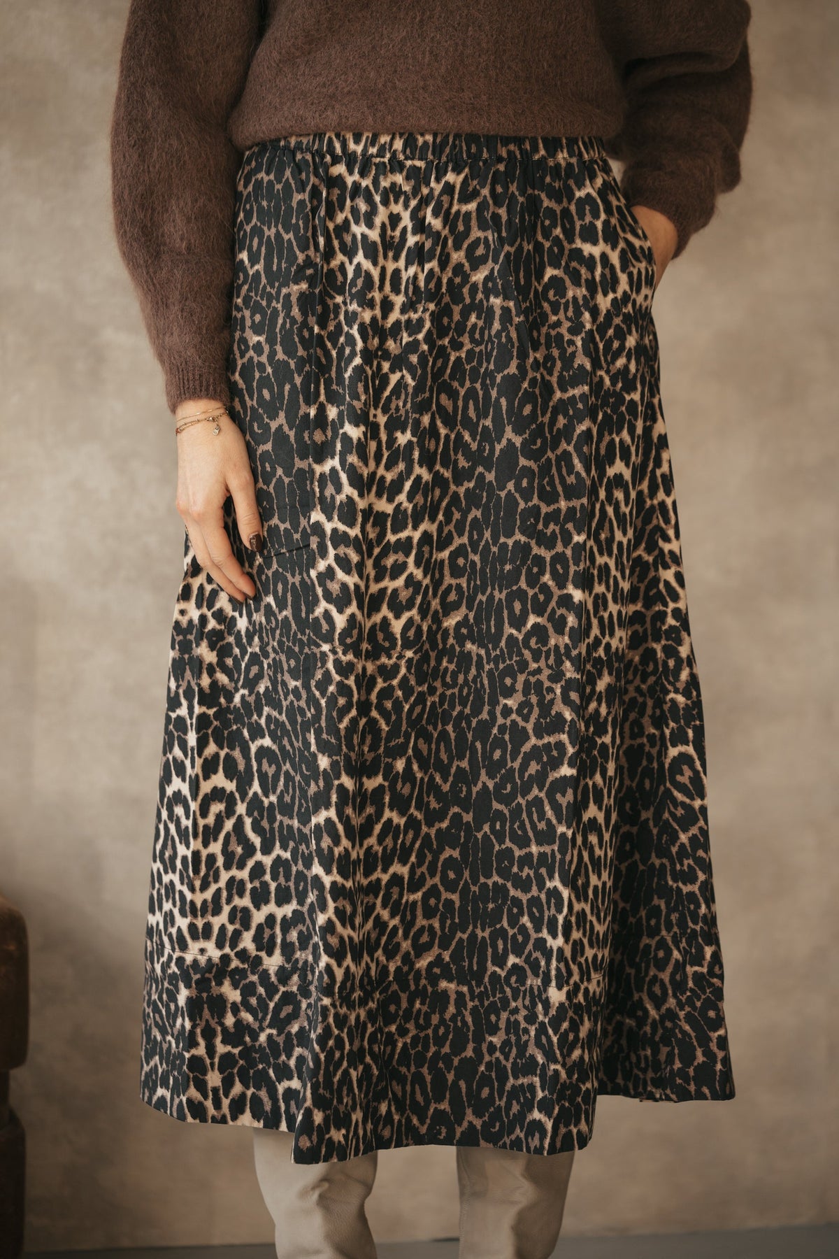 Yara leo long skirt leopard - Bij Keesje