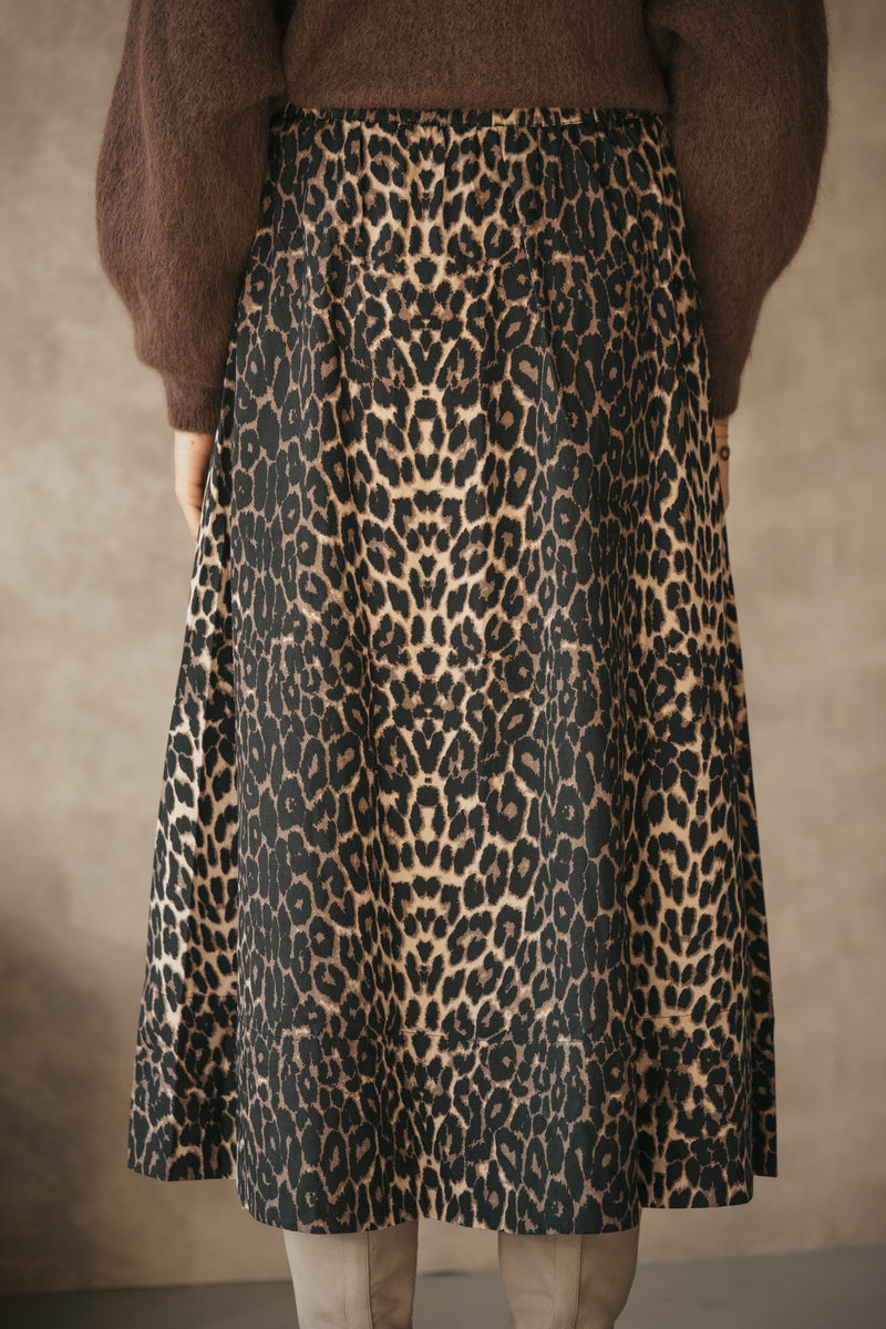 Yara leo long skirt leopard - Bij Keesje