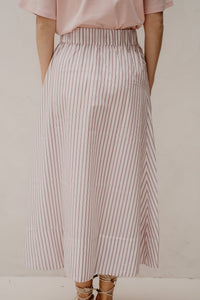 Yara Long Double Stripe Skirt Rose - Bij Keesje - Neo Noir - Rok