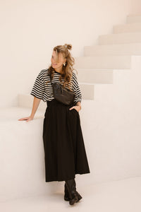 Yara long poplin skirt black - Bij Keesje - Neo Noir