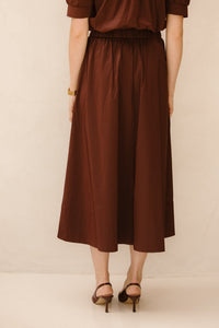 Yara long poplin skirt burgundy - Bij Keesje - Neo Noir
