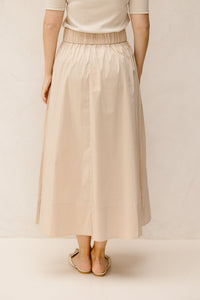 Yara long poplin skirt dark sand - Bij Keesje - Neo Noir