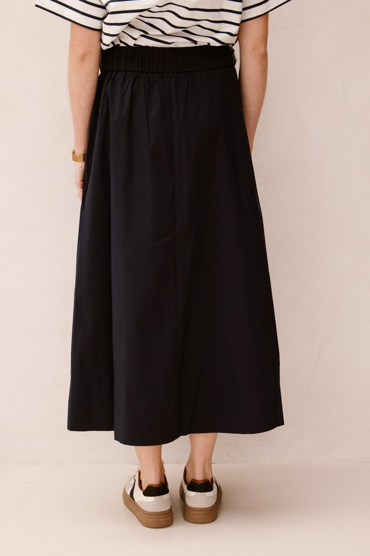 Yara long poplin skirt navy - Bij Keesje - Neo Noir - rokken