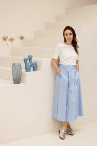 Yara long poplin skirt sky blue - Bij Keesje - Neo Noir