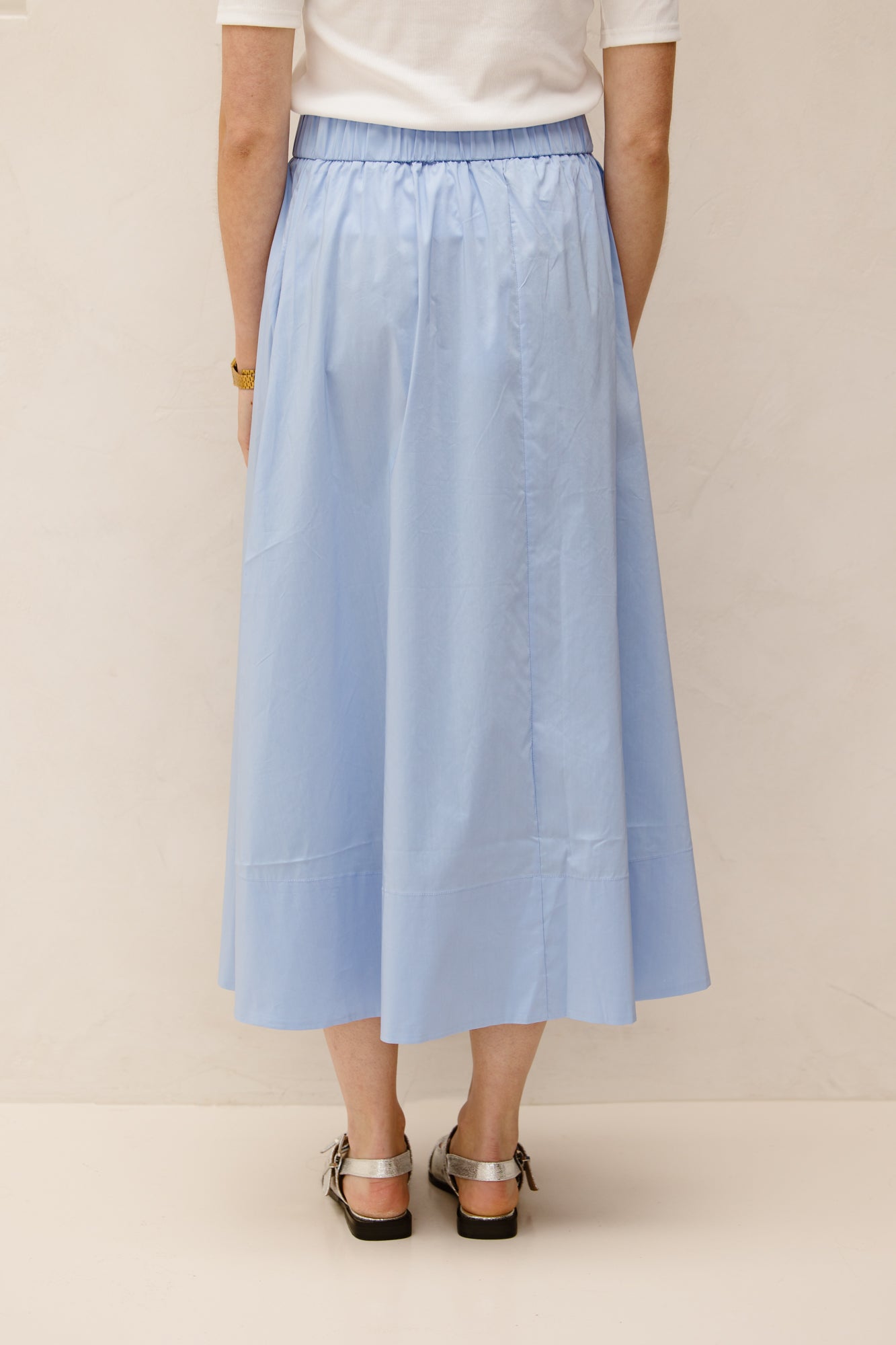 Yara long poplin skirt sky blue - Bij Keesje - Neo Noir